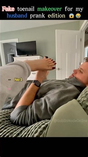 Sneaky fake toenail prank on my husband 😂💅🏻