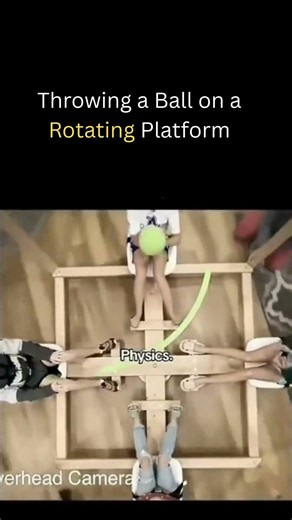 To them, the ball curves (Rotating Frame) #physics