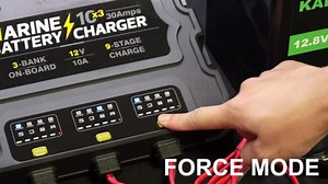 3 Bank Marine Battery Charger, 12V 30A (10A/Bank) Smart Waterproof Onboard Boat Battery Charger, Battery Maintainer & Desulfator for SLA/AGM/Lithium (LiFePO4), Calcium and Deep-Cycle Batteries