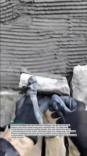 Stone Wall Installation Technique Pros Use #stonework #construction #builder
