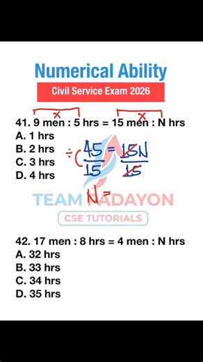 66K views · 1.3K reactions | Civil Service Exam Review: Inverse Proportion #CSE2026 #TeamPadayon | Team Padayon CSE Tutorials | Facebook
