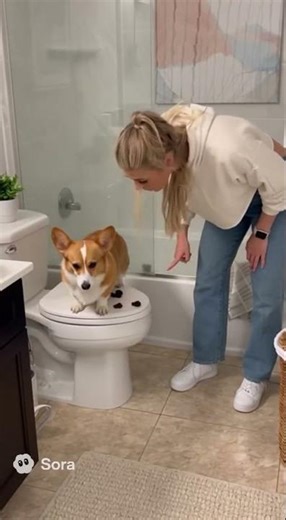 😱 Corgi's Potty Training Fail! You Won't Believe Where He Decided to Go... 🐾 #CorgiLife #BadDog