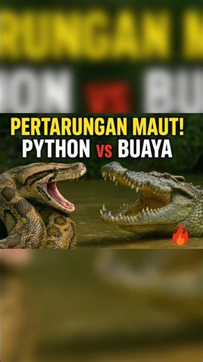 😱 Python vs Buaya! Siapa yang Menang?! #pyton #buaya #shorts