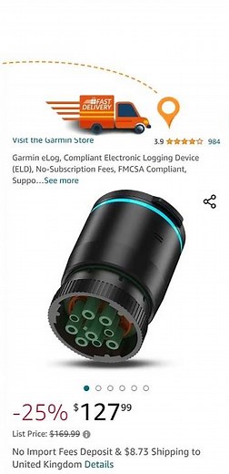 Garmin eLog, Compliant Electronic Logging Device (ELD), No-Subscription Fees