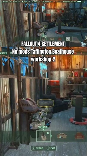 Workshop at Taffington Boathouse no mods Fallout 4 Settlement