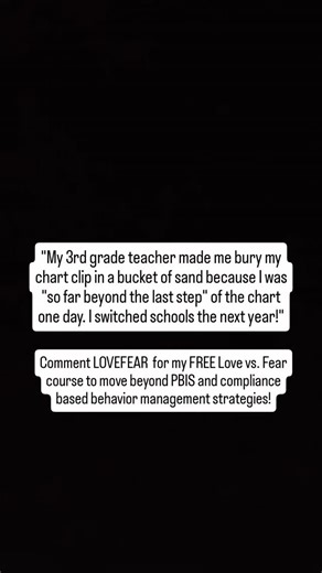 Megg Thompson on Instagram: "♥️♥️♥️We need to move beyond compliance based behavior management strategies! . ♥️♥️♥️Comment LOVEFEAR for my free course on how to leave PBIS in the dust! #beloudforlove"