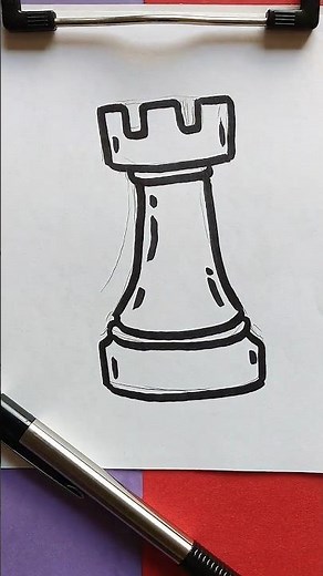 Como DIBUJAR una PIEZA de Ajedrez ♟️✨ La Torre #ideasparadibujar