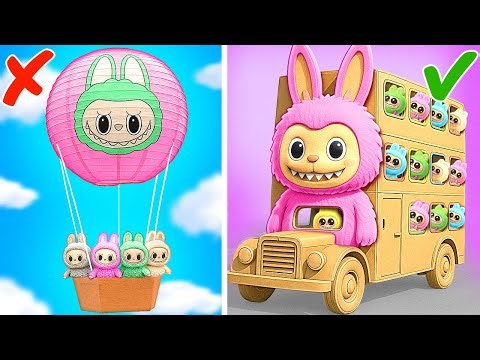 Meet Labubu! DIY Cardboard Mini House 🏠✨