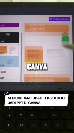 Gak perlu copy-paste satu-satu ke setiap page. Di Canva, kamu bisa konversikan file .doc yang udah kamu bikin jadi bentuk file presentasi. Kamu bisa ikin dulu file .doc-nya di Canva. Atauu bikin di softtware lain terus upload ke Canva. Cobain, ya! #canvapresentation #presentasi #canvatutorial #canvahacks #tutorialcanva