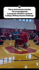 This is what inclusion look like: The crowd supported a young man with Down syndromein doing a Whitney Houston Challenge. #inclusion #downsyndrome | I'm Autistic DAD