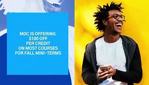 MDC is offering $100 💵 per credit on most courses for fall mini-term! 😱 Offer ends Oct. 25. Tap the link in bio to learn more apply. 🦈💙 #BeMDC #mdchialeah #education #students #college #fallterm #highereducation #miniterm | Miami Dade College - Hialeah Campus