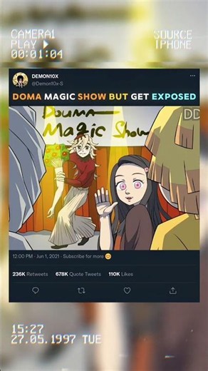 Douma magic show but get exposed #demonslayer #shorts #edit