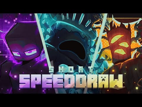 Minecraft Monsters! ☠️ (Enderman, Warden & The Creaking) -【Short SpeedDraw!】