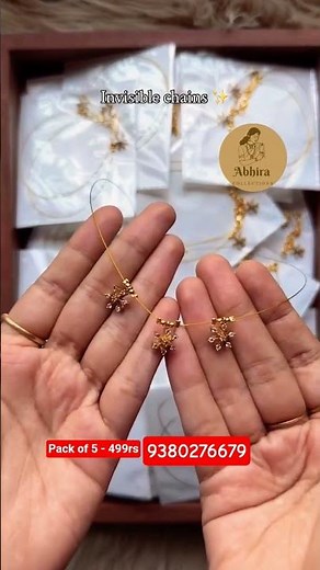 very beautiful and trending invisible neck chain design pack of 5 only 499rs