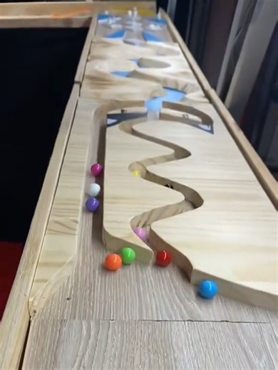 Marble Ball Race ASMR on Wooden Track