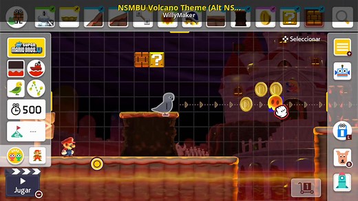 NSMBU Volcano Theme (Alt NSMBW BG included) Mod for Super Mario Maker 2 | SMM2 Mods