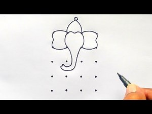 How to draw god ganesh from dots | Easy ganeshji drawing | Dots drawing