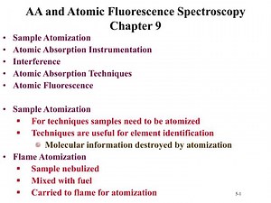 AA and Atomic Fluorescence Spectroscopy Chapter 9 - SlideServe