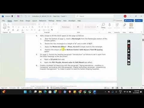 Word 365 | Modules 1-3: SAM Capstone Project A Mount Wells Medical Center #shellycashman