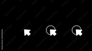 Cursor hand clockwise motion graphic with alpha channel. Mouse pointer click and rotate right icon animated on transparent background. Tap or touch screen sign symbol.
