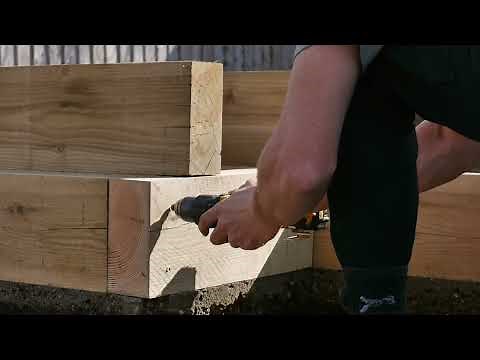 How to Fix together Softwood sleepers - Using 150mm timberdrive screws