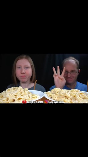 SongByrd ASMR on Instagram: "New video: fettuccine alfredo race! To watch this video, click on the link in my bio. Feel free to share, repost, and follow! #asmr #asmreating #asmrsounds #sounds #mukbang #race #pasta #fettuccinealfredo"