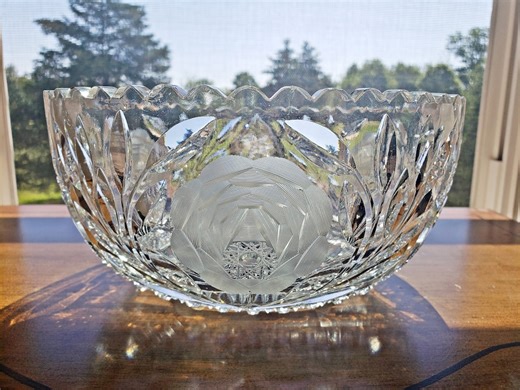 Antique ABP Lead Crystal Bowl 9” • Irving Cut Glass • White Rose & Hobstar Early 1900s Collectible Crystal - Etsy UK