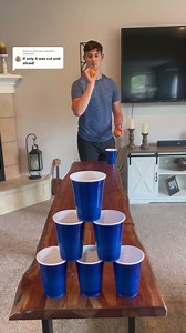 Cup pyramid ping pong trick shot challenge answered