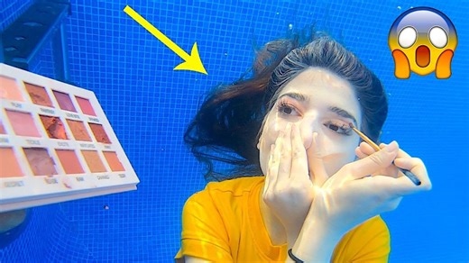 I did my makeup underwater | The strangest video of my life!