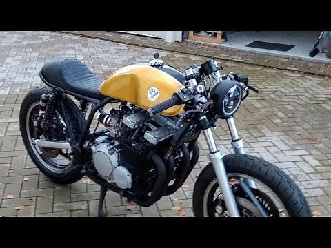 Yamaha XJ750 caferacer first start