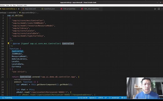 SAPUI5官方Fiori课程：Data Binding Step1-4