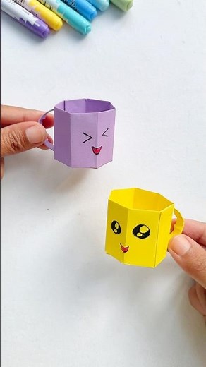 DIY Miniature paper cup / How to make paper tea cup #love #cup #shorts #diy #craft #trending