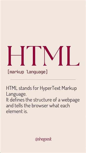 HTML explained in simple terms 👇 #coding #developerlife
