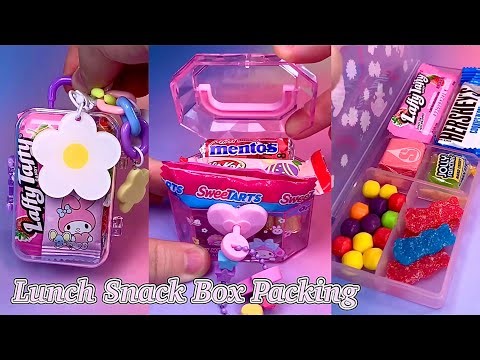 Miniature Lunch Snack Box Packing Satisfying ASMR Candy Jelly Gummy Chocolate Food Mukbang