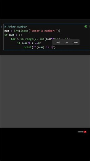 Check whether a number is prime #python #coding