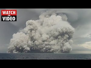 Tonga volcano violently spews ash a day prior to tsunami causing eruption
