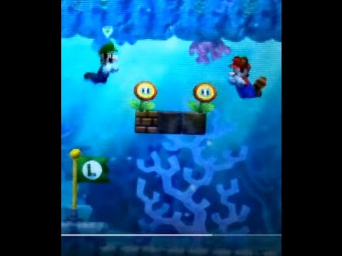 newスーパーマリオブラザーズ2 3DS WORLD 3-2 二人プレイ 水中ステージ
