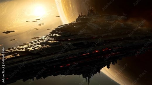 A colossal and incredibly detailed alien mothership slowly emerging from the dark clouds of a storm. Epic sci-fi concept.