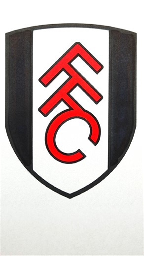 ​ASMR Coloring FULHAM FC Logo 🏴󠁧󠁢󠁥󠁮󠁧󠁿⚪⚫ Satisfying Premier League Art #shorts