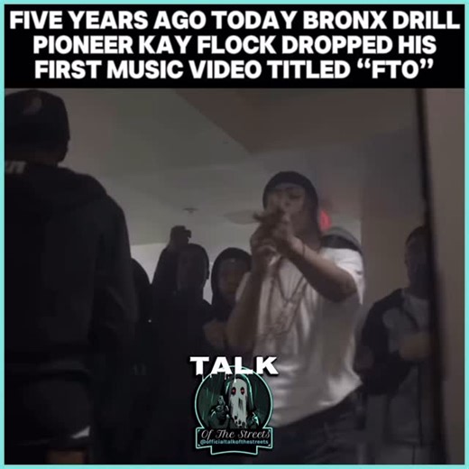 Official Talk Of The Streets LLC on Instagram: "Five Years Ago Today @OfficialKayFlocka Dropped His First Music Video Titled “FTO”🔥🔥🔥Kay Flock Really Is One Of One & Regardless Of How Long His Songs Been Out, They All Hit As If They’ve Dropped Yesterday🤞🏼🔥Is It Fair To Say That Kay Flock Is The King Of Bronx Drill⁉️👀What Do Yall Think⁉️👀His First Video Has Over 7 Million Views On YouTube😳😳😳Free Kay Flock🤞🏼🙏🏻#kayflock #fto #bronxdrill #nydrill #doa #viral #throwback"