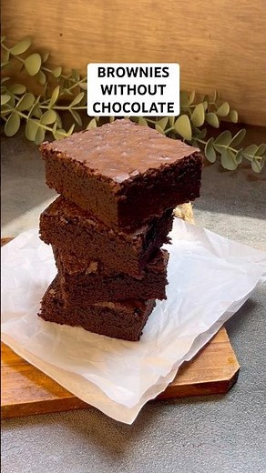 No chocolate no butter brownies | recipe in related video #brownies #nobutter #viralrecipe #shorts