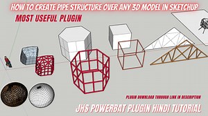 How to create pipe structure over any 3d model in sketchup using JHS powerbar tool. This is free plugin. Watch full tutorial here https://youtu.be/2R4RX2YE6Ug #3d #sketchup #learning #sketchuptutorials | Vray sketchup guru