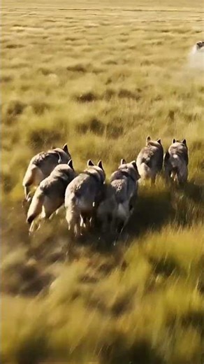 Wolves running in a team |#shorts #wolves #nature |