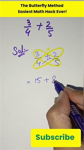 Stop Doing LCM! Try This Fraction Trick Instead#butterfly tricks🦋 #shorts