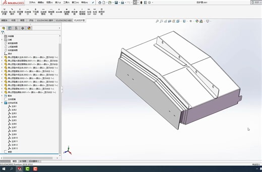 2、SolidWorks一键生成机床防护罩模型。