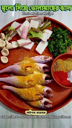 মূলো দিয়ে ভোলামাছের ঝাল । Mulo Diye Bhola Mach #bengalicooking #recipe #trending #shortsfeed