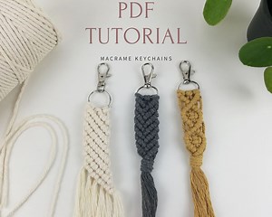 3 Macrame Keychain Patterns PDF | Instant Download Tutorial | Knot Guide Included - Etsy