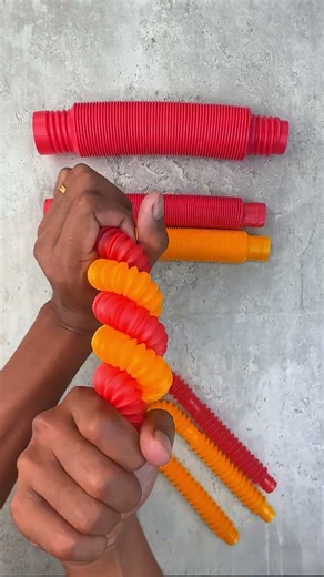 High-Contrast Pop Tube ASMR ❤️💛 Jumbo Fidget Tubes Popping & Crinkling Sounds | No Talking #asmr