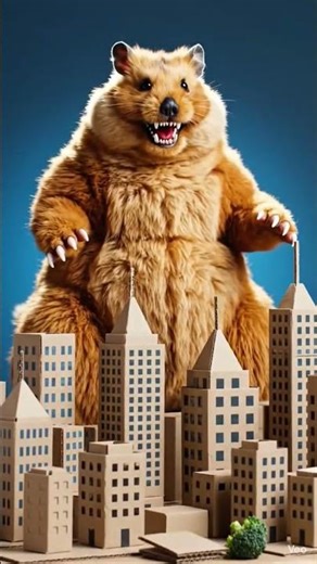 POV: You gave your hamster too much protein.. 🐹🥦🦖 #shorts #hamsterzilla #vfx #2026 #monster #hamster