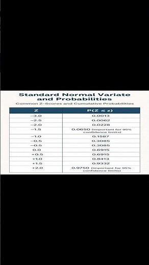Standard Normal Distribution: Z-Scores and Their Probabilities